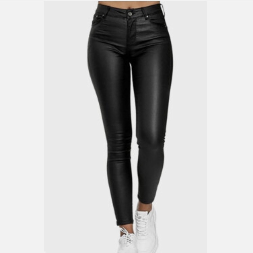 Social Standard By Sanctuary Faux Leather Coated Ankle Skinny Jeans